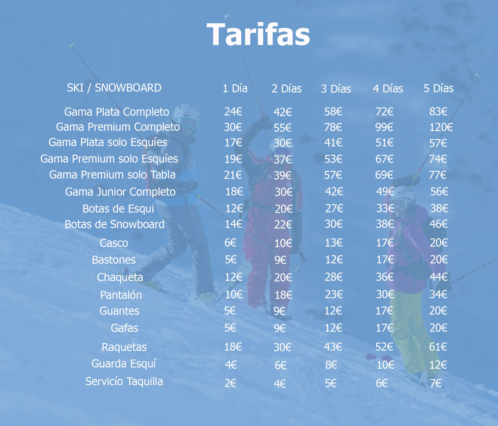 SKI RENTAL SIERRA NEVADA LUSA 202021